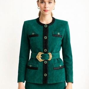 ⭐️ Host Pick ⭐️Danier Leather |  Suede Green Belted Skirt Set